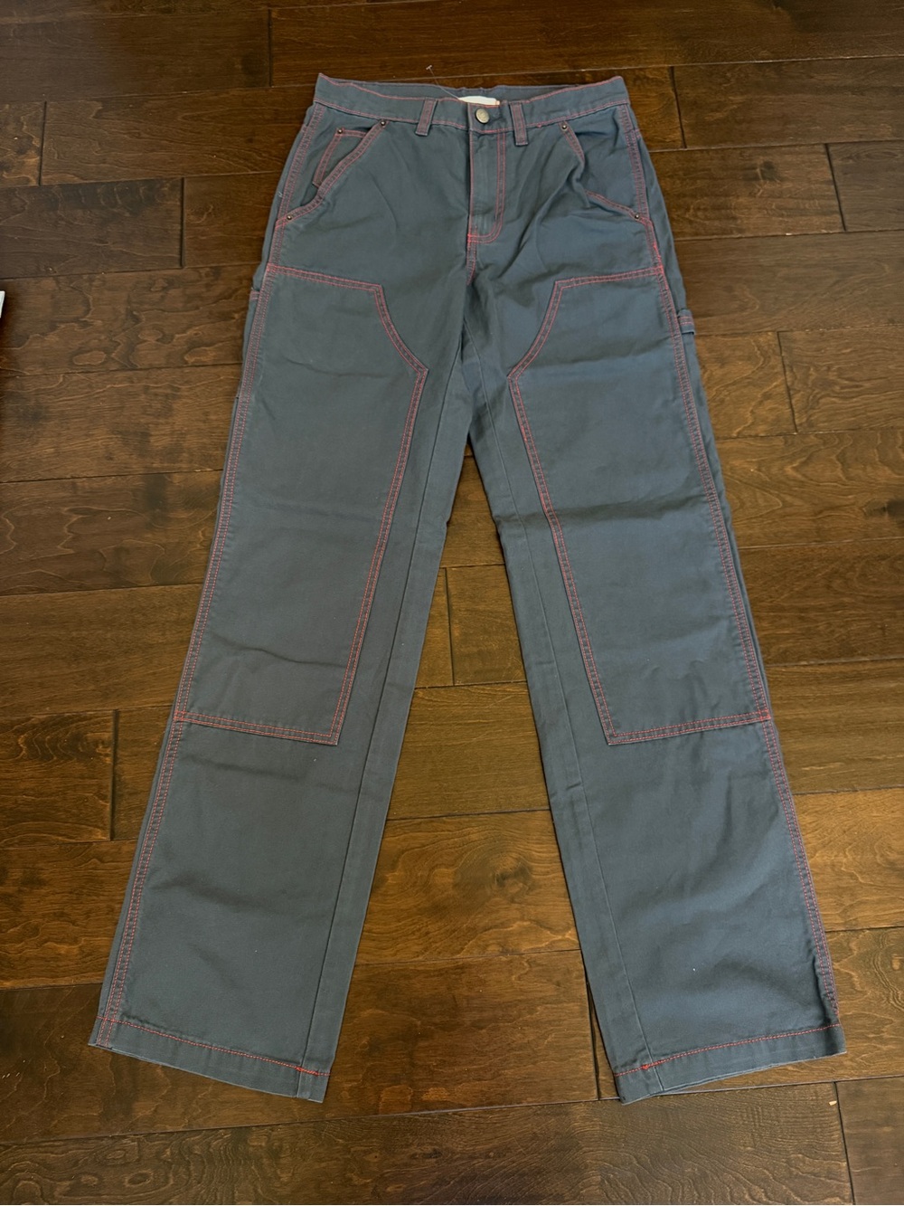 BDG Straight-Leg Jeans with Contrasting Red Topstitch